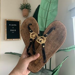Michael Kors Sandals with Gold Detail